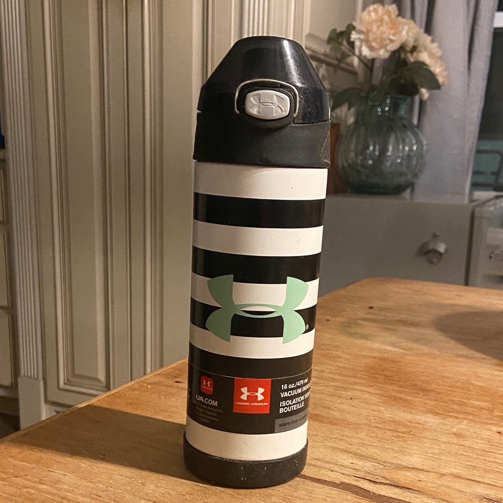 Under Armour Striped Bottle with Green Logo